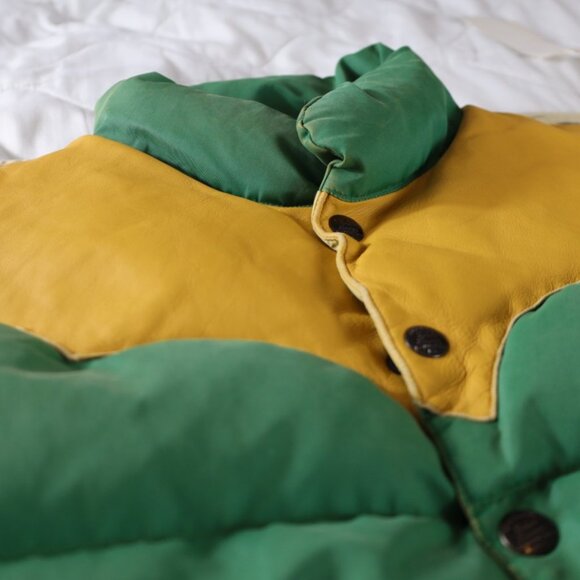 RALPH LAUREN "DOUBLE R" LEATHER-YOKE QUILTED VEST - Picture 2 of 7